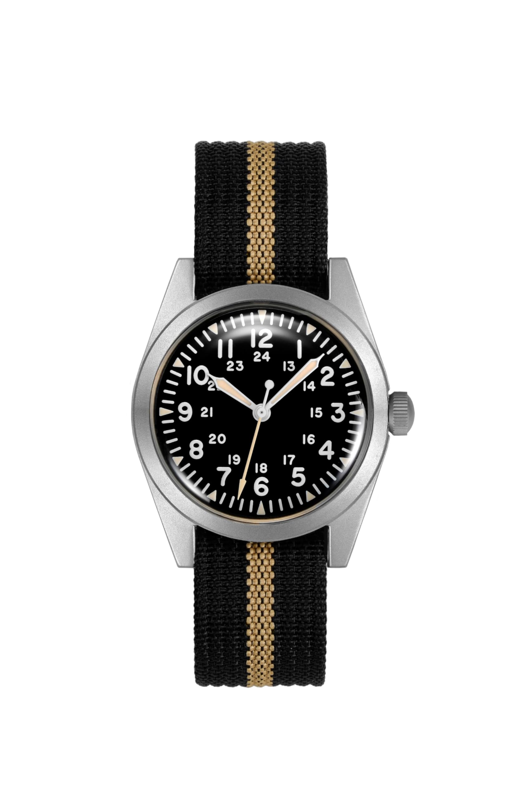 TACTICAL FROG RDUNAE RA04 Montre à quartz pour homme, 35 mm, style rétro, super 2035, lumineuse, étanche à 50 m, avec bracelet en nylon