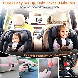 Rohent Car Baby Monitor for Baby Girls - 1080P HD, 360 Adjustable, Night Vision, 150 Wide-Angle Lens, Easy Installation, Perfect for Girls Aged 0-5, Ideal for Parents, Grandparents & Families