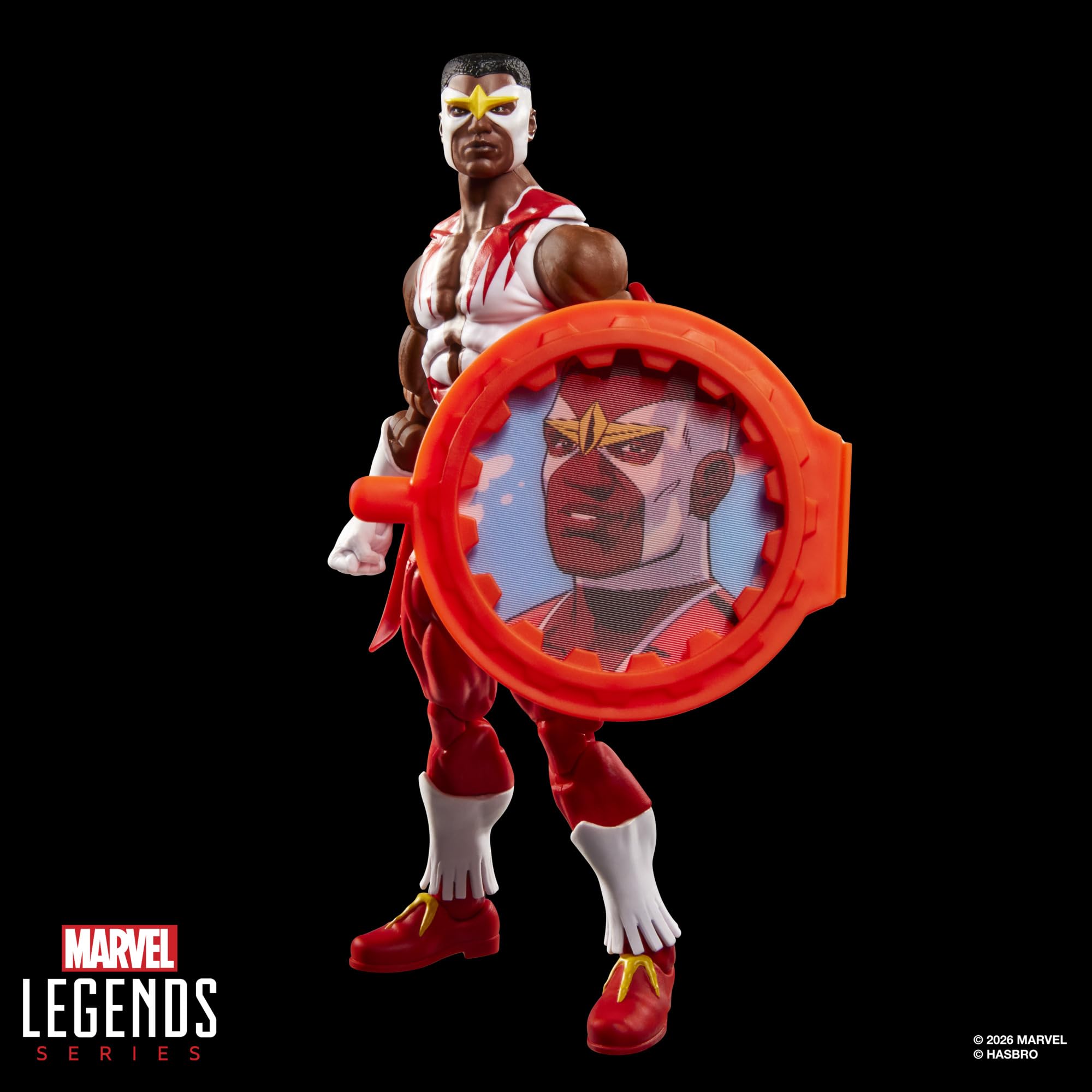 Marvel Legends Series, Secret Wars, Marvel’s Falcon, Figura Retro Coleccionable de 15 cm con Escudo lenticular, Inspirada en los cómics del Capitán América