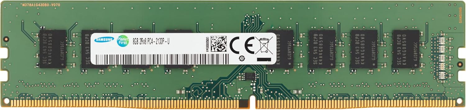Samsung 8GB DDR4 2133MHz PC4-17000 (PC4-2133P) CL15 UDIMM 2Rx8 Dual Rank 1.2V Non-ECC DIMM 288-Pin Desktop PC RAM Memory