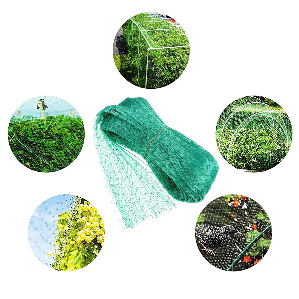 Rete per insetti a maglie strette， Bird Netting Mesh For Garden Trees Fruits Vegetables Ponds Green Multiple Sizes(2m*10m)