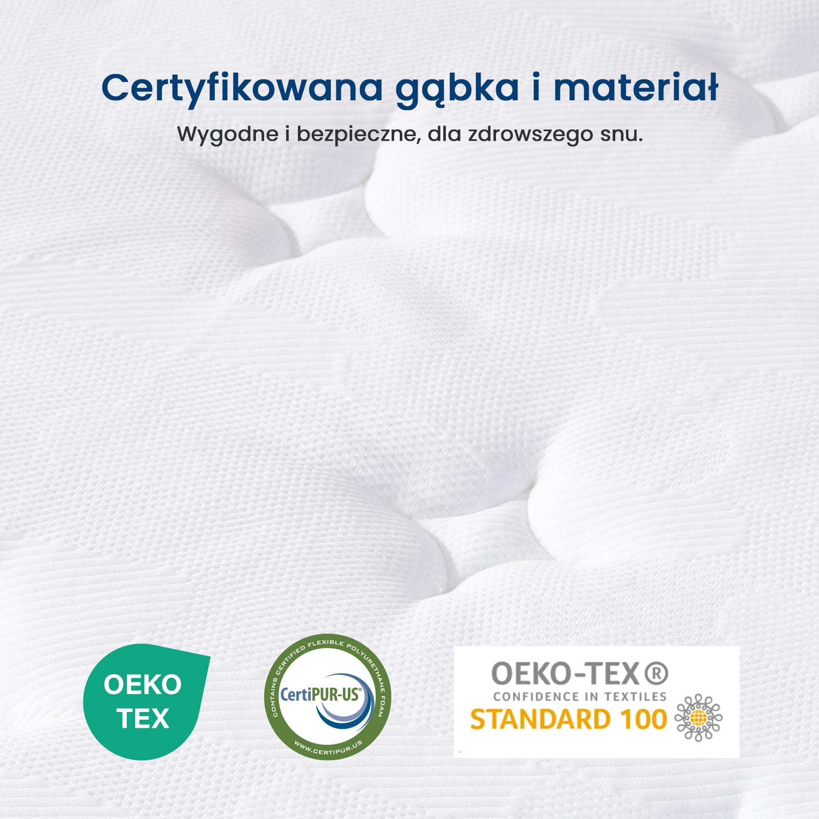 Coolvie Matrat 160x200x25 cm twardość H3 | 7 stref ortopedycznych do podparcia pleców, sprężyny kieszeniowe, miękka pianka, certyfikat Öko-Tex
