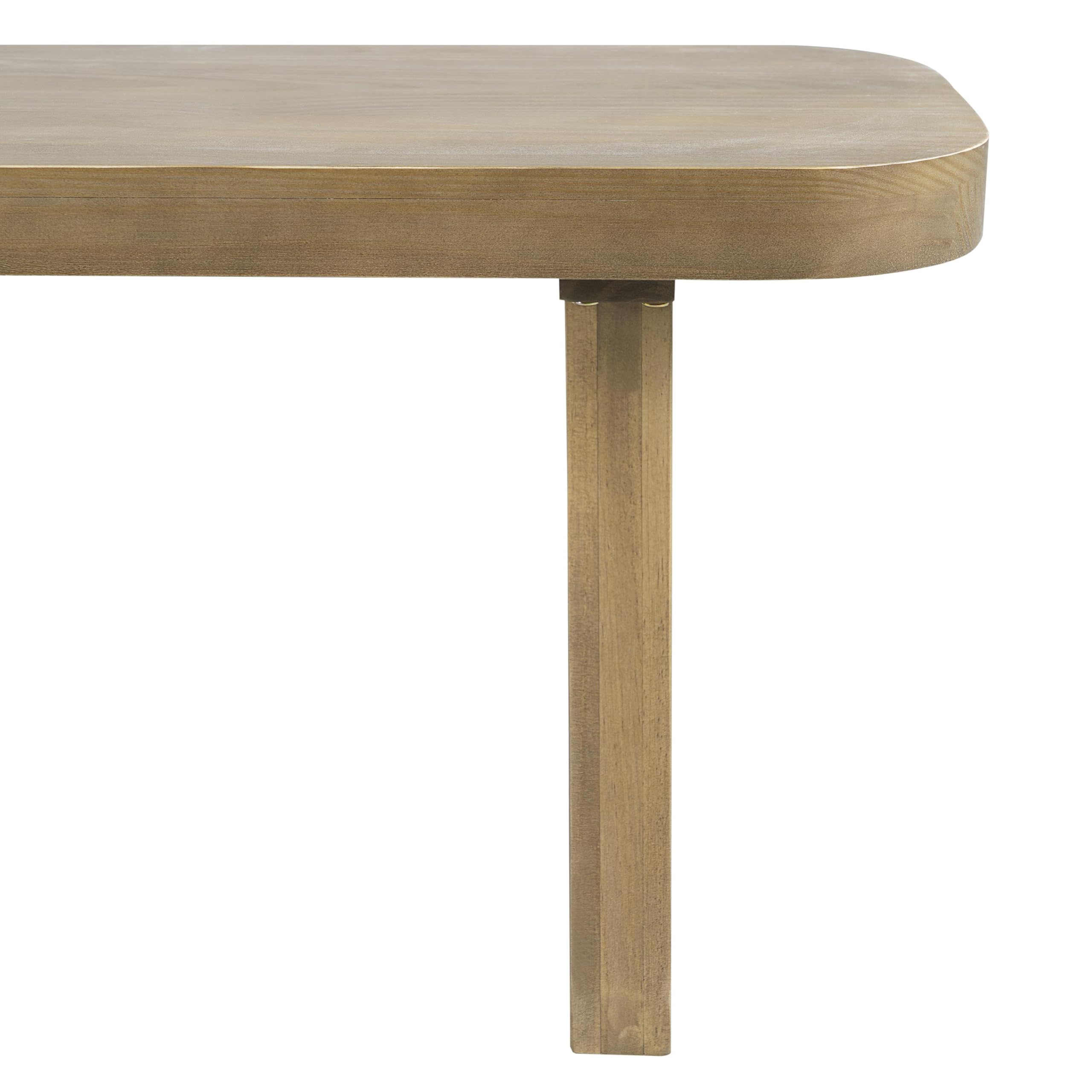 Solid Pine Wood Dining Bench with Flared Trouser Legs, 62.9 Inch Long Seat Supports 3 People, 350 LBS Weight Capacity Indoor Bench for Kitchen, Dining Room & Living Room