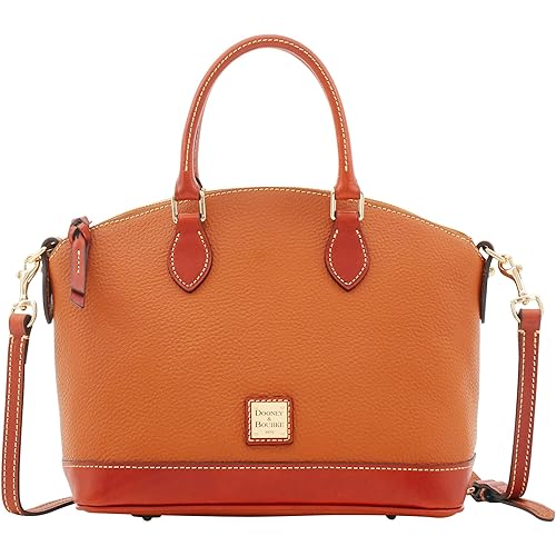 Dooney & Bourke Women's Darcy Satchel in Pebble Grain Leather, Large Handbag with Dual Handles Adjustable Crossbody Strap