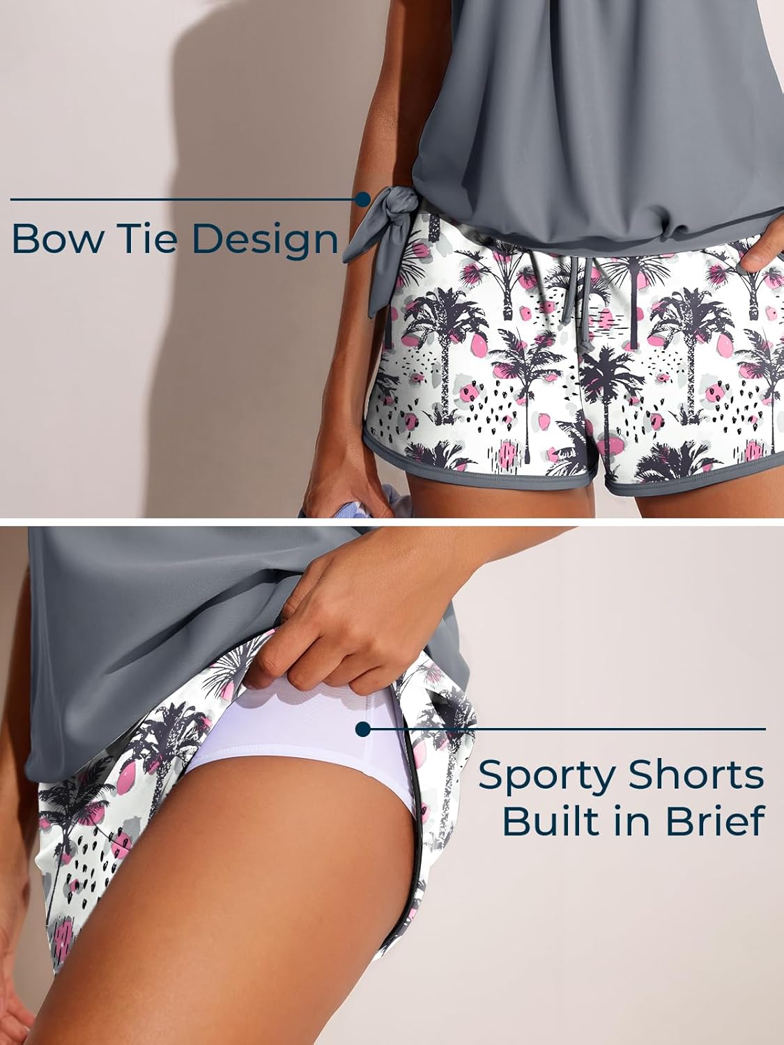 Summer Mae Blouson Women’s Tankini Swimsuits with Shorts Tummy Control Bathing Suits Side Pockets 2026 - Image 4