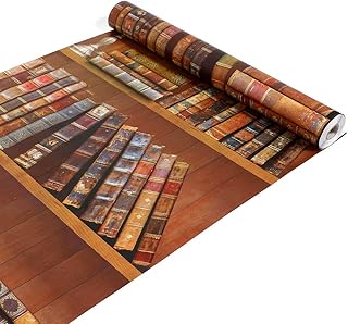 yazi リメイクシート 壁紙シール 剥がせる 壁紙 おしゃれ 補修 リフォームシート 防炎 防水 賃貸 OK お部屋・キッチン・洗面所・家具 リメイクシート 45cm*10M (本棚柄)