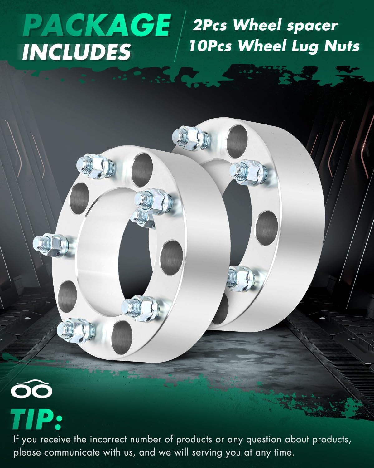 SCITOO 2X 50mm Wheel Spacers 5x150 with 14x1.5 110mm 2" 5 Lug fits for 2010-2012 for RAV4 2007-2017 for Tundra