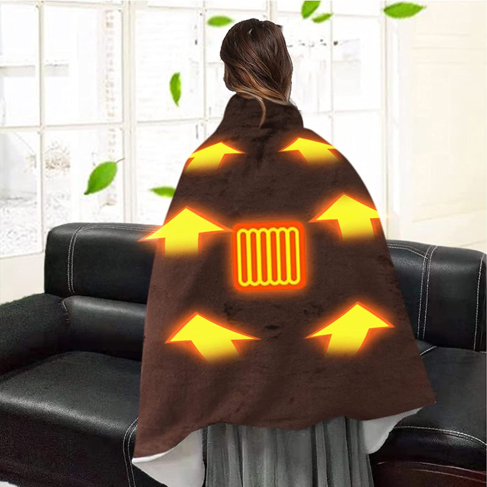 USB Beheizter Schal Elektrische Winter-Warmdecke, Plüsch-Nacken- Und Schulterheizung Für Das Autobüro Zu Hause
