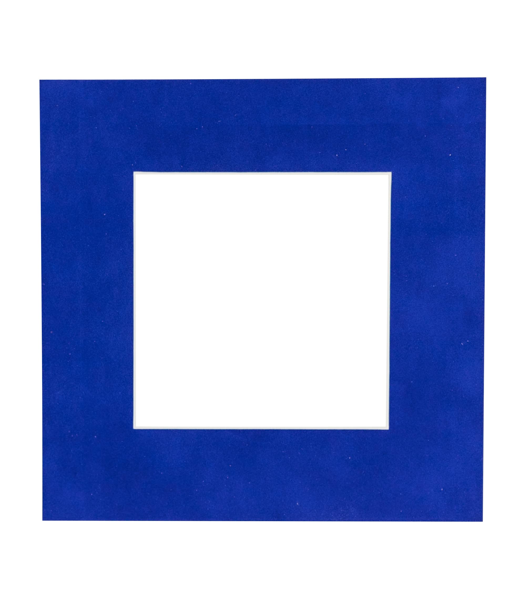 10x10 Mat Bevel Cut for 6x6 Photos - Precut Royal Blue Suede Square Shaped Photo Mat Board Opening - Acid Free Matte to Protect Your Pictures - Bevel Cut for Family Photos, Pack of 1 Matboard Show Kit