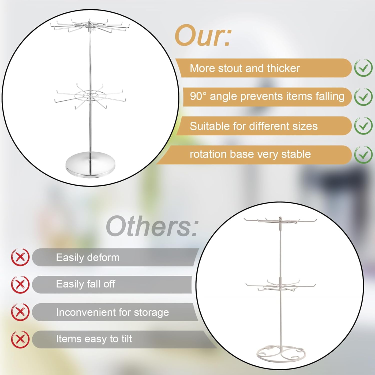 Adjustable (Total Height & Tier Heighs) Counter Spinner Display