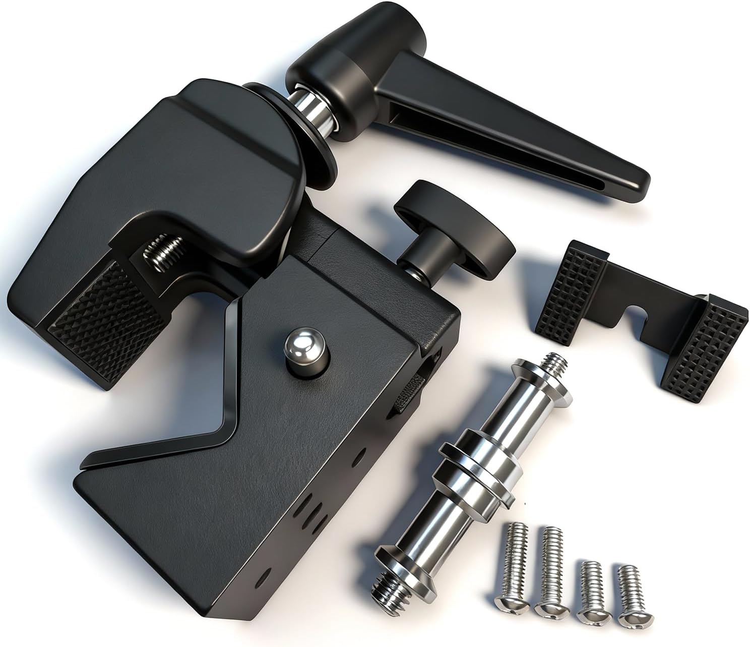 Heavy Duty Super Clamp Mount Kit with 5/8" Stud for DSLR Camera, Tripod, LED Light & Video Lighting, Supports Up to 33lb (15kg), Fits Round Tubes & Flat Surfaces