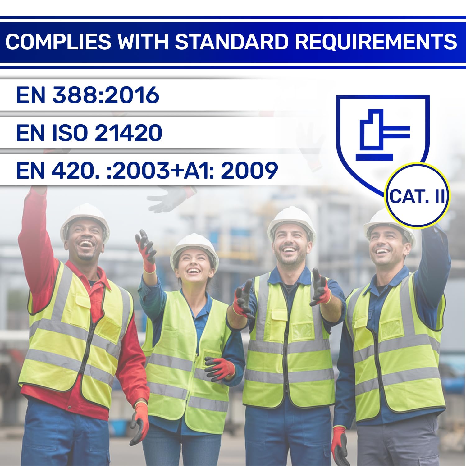 MONTERAL 48 Pares Guantes de Trabajo Talla 9 L Protección Cat II Recubiertos de Látex Anti-Slip - Guantes Trabajo Hombre y Mujer Pueden Usarse para Obra Taller Mecanico Jardineria Montaje