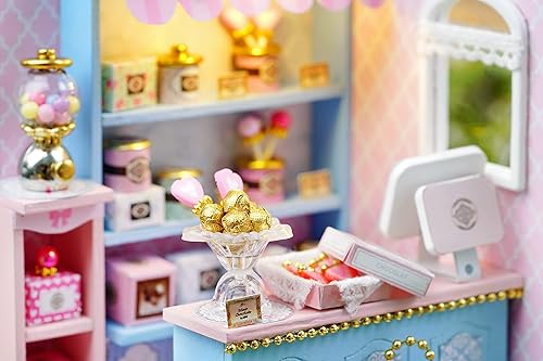 Miniatura 6 de CUTEROOM Casa de muñecas DIY Muebles en miniatura Kit de casa de madera con cubierta antipolvo y luz LED y accesorios - Nueva casa de muñecas de la