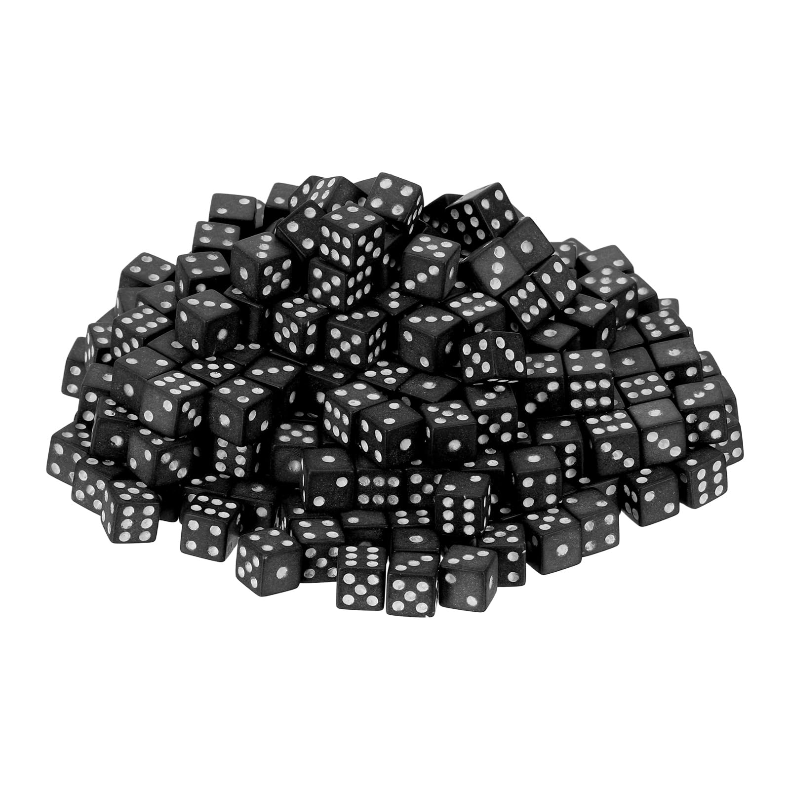 sourcing map 250Pcs Mini Dice, 5mm/0.2" Acrylic Tiny Six Side Game Dot Square Dice Bulk for Table Board Game Party Activities, Black/White