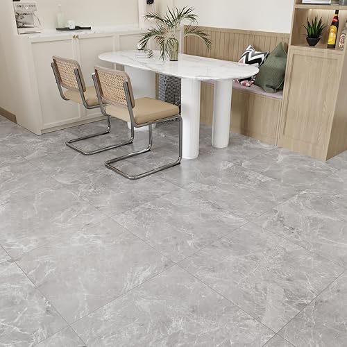 Miniatura 15 de WESTICK Azulejos de suelo de mármol gris para despegar y pegar de 12 x 12 pulgadas, azulejos de piso de baño, azulejos de vinilo autoadhesivos