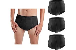 Mens Incontinence Underwear Washable Bladder Control Briefs Urinary Incontinence Underwear for Men...