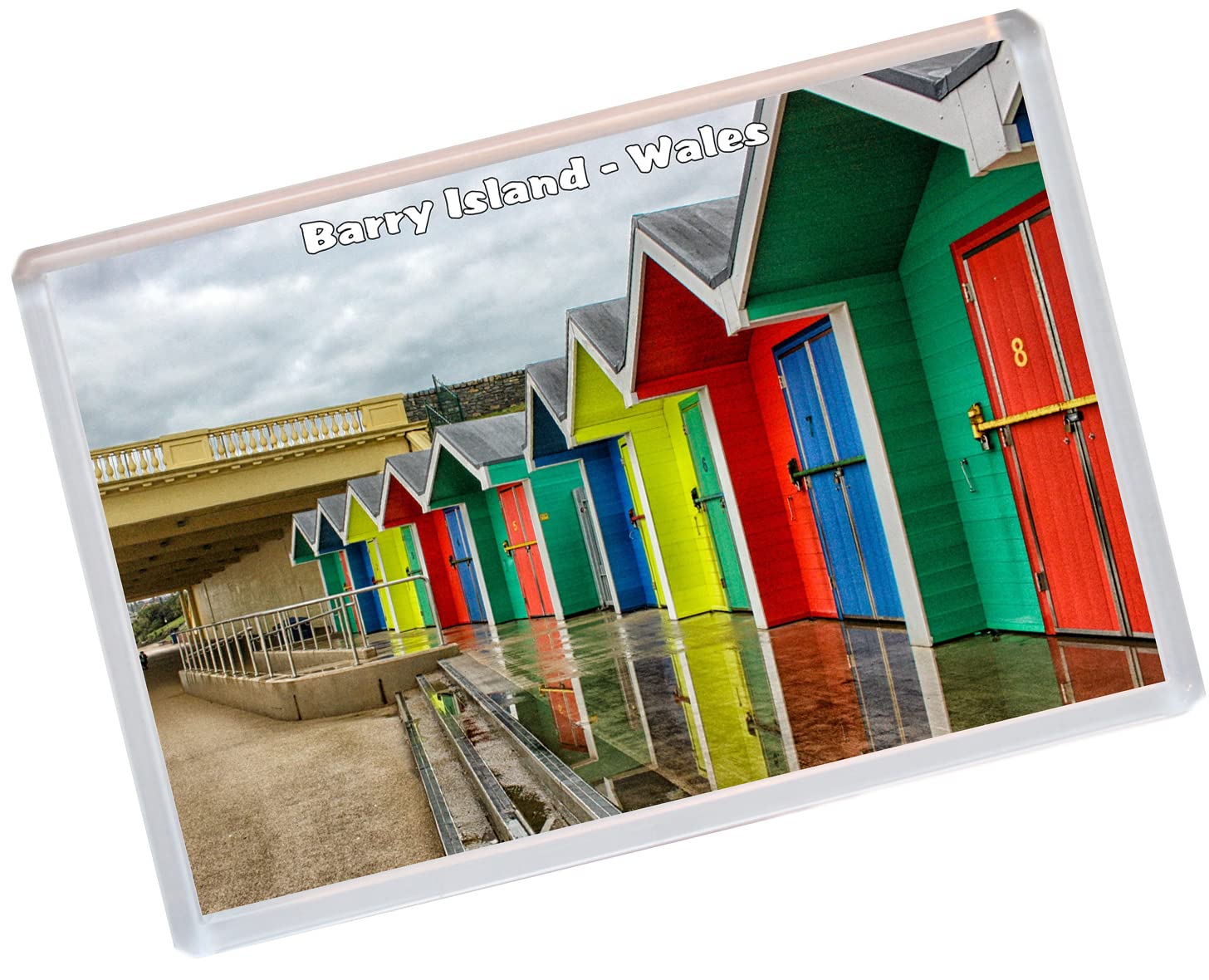 Baked Bean Store Multicolor Barry Island - Wales - Jumbo Fridge Magnet/Magnets Bbsm1088