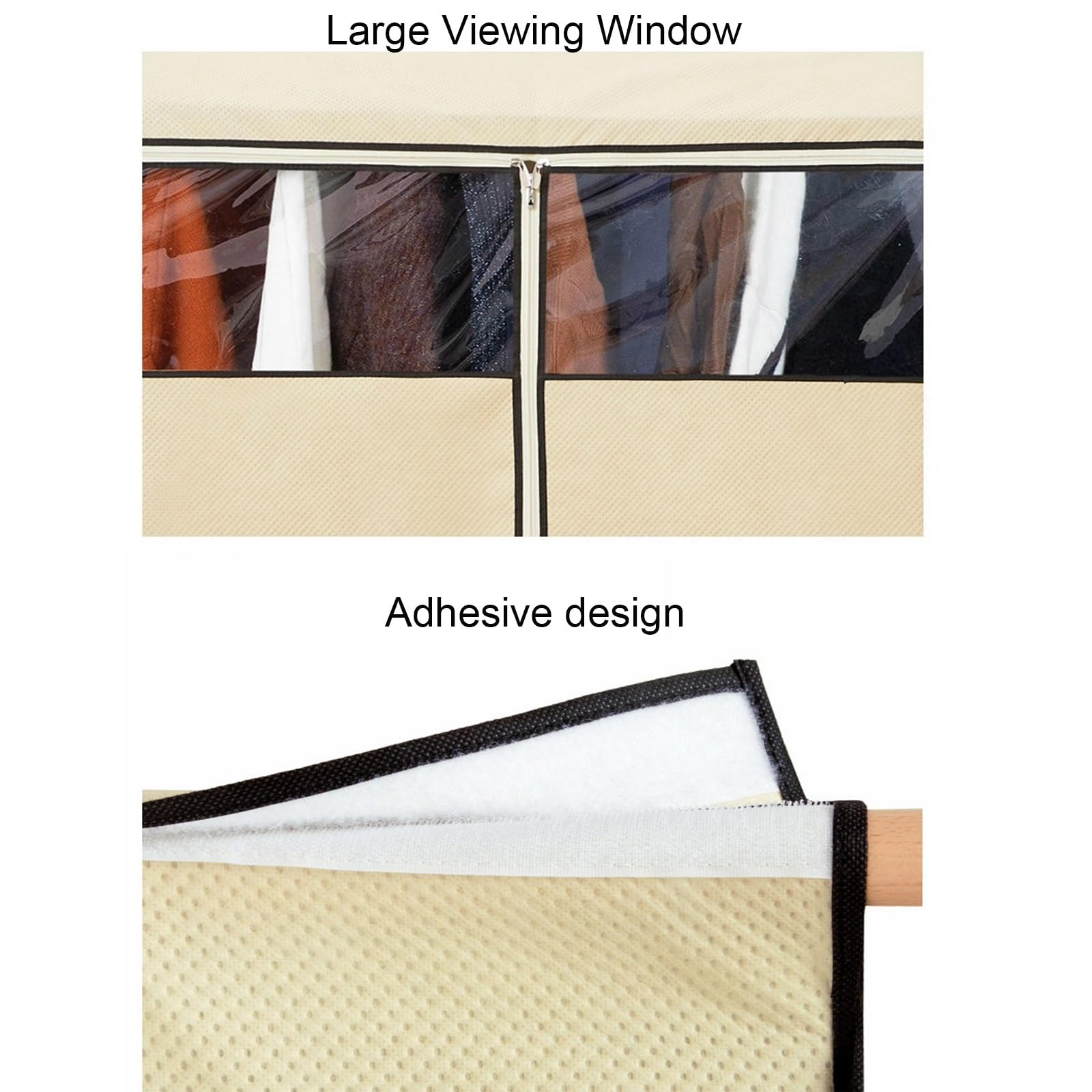 Fundas Ropa Armario Colgar, Bolsas para Ropa Transpirables y Totalmente Cerradas, Porta Trajes Antipolvo para Abrigos, Trajes de Vestir(Beige,96 * 52 * 120cm/38 * 20 * 47in)