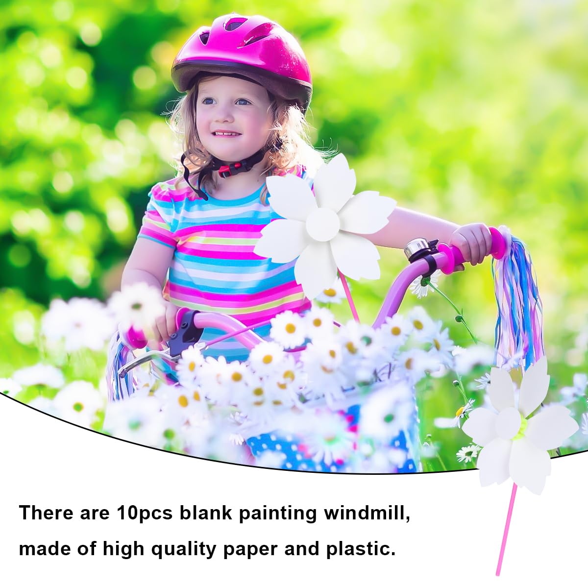 NUOBESTY 10pcs Blank Windmill Toy Diy Painting Graffiti Boys and Girls Art Paper Outdoor Toy for Childrens Arts and Crafts - Image 4