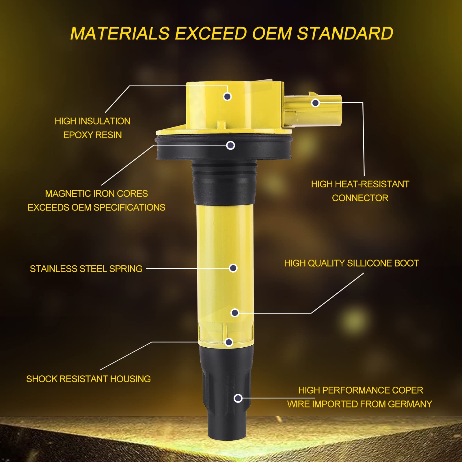 ENA Set Of 6 Iridium Spark Plug And 6 Ignition Coil Pack Compatible With Ford Expedition F-150 Flex Interceptor Transits 150 250 350 HD Turbo 3.5L Replacement For UF646 SP534 In | Whizz Systems &amp; Kits