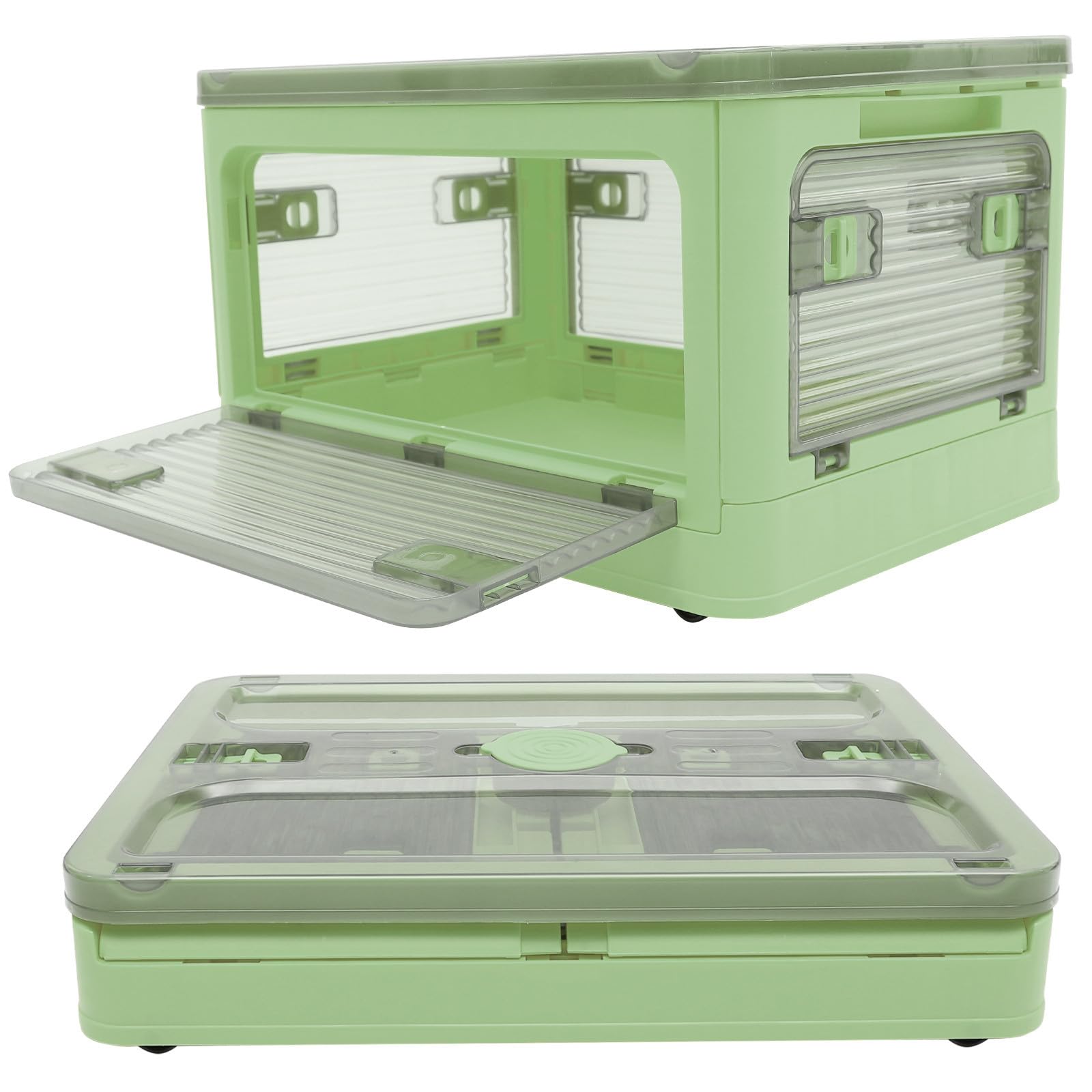 SEWACC Caja Plegable para Vehículos, Organizador de Baúl de Plástico Verde
