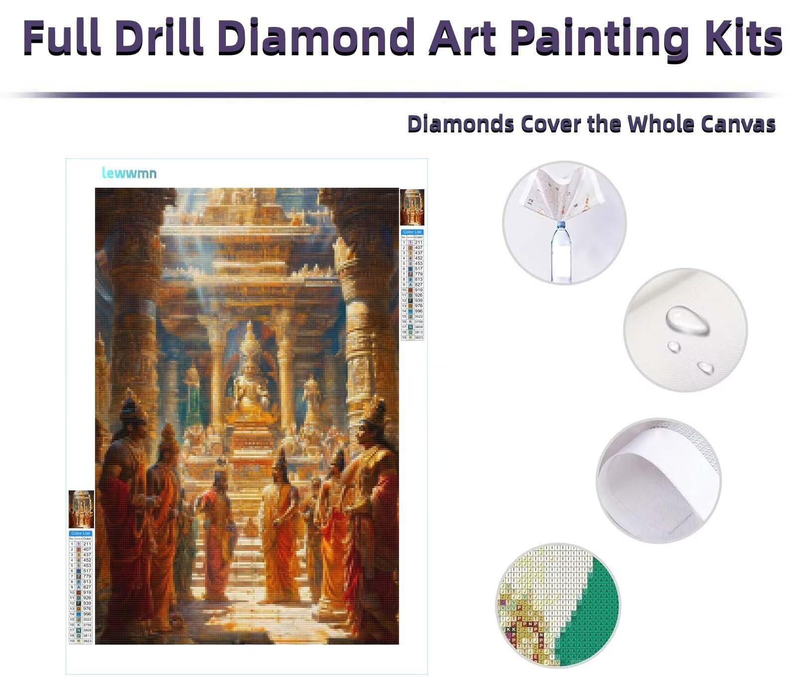 leww DIY Zestaw do malowania diamentami 5D dla dorosłych, duże wiercenie bóg, diamentowy haft, wklejony żywica, kryształ, stras, haft krzyżykowy, ręcznie robione, puzzle, mozaika, sztuka, rzemiosło,