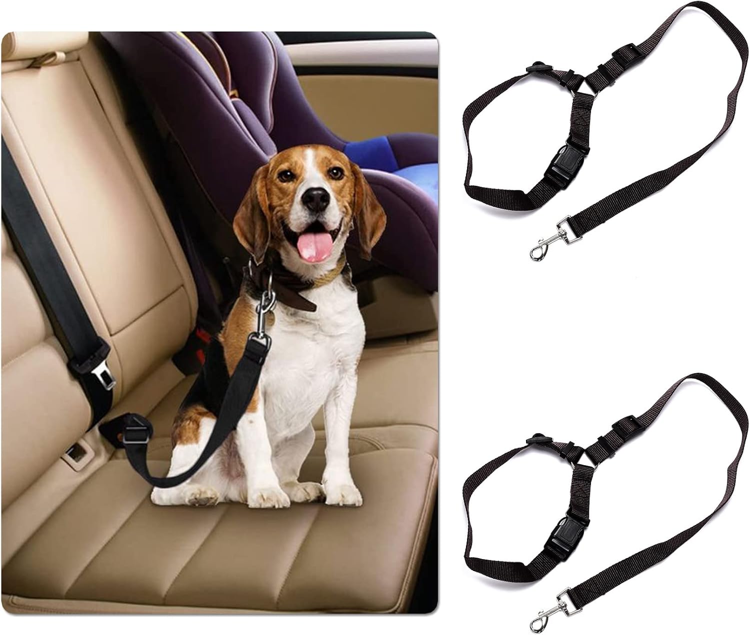 2 Pack Dog Cat Seat Belts,Pet Dog Cat Harness for Car,Retractable Car