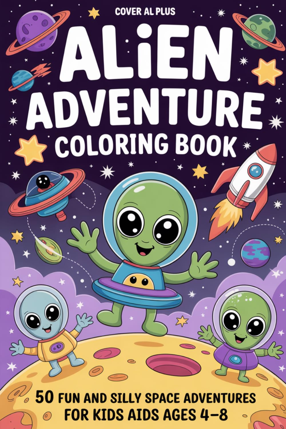 Alien Adventure Coloring Book for Kids Ages 4–8: 50 Fun and Silly Space Adventures with Cute Extraterrestrial Friends