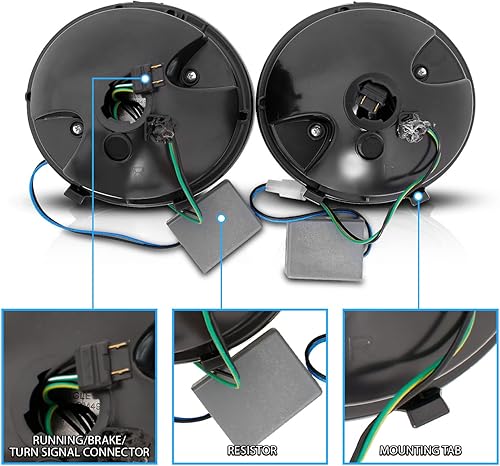 Miniatura 6 de AmeriLite L.E.D - Luces traseras negras para Chevy CorvetteCovette Z06, lado del pasajero y del conductor