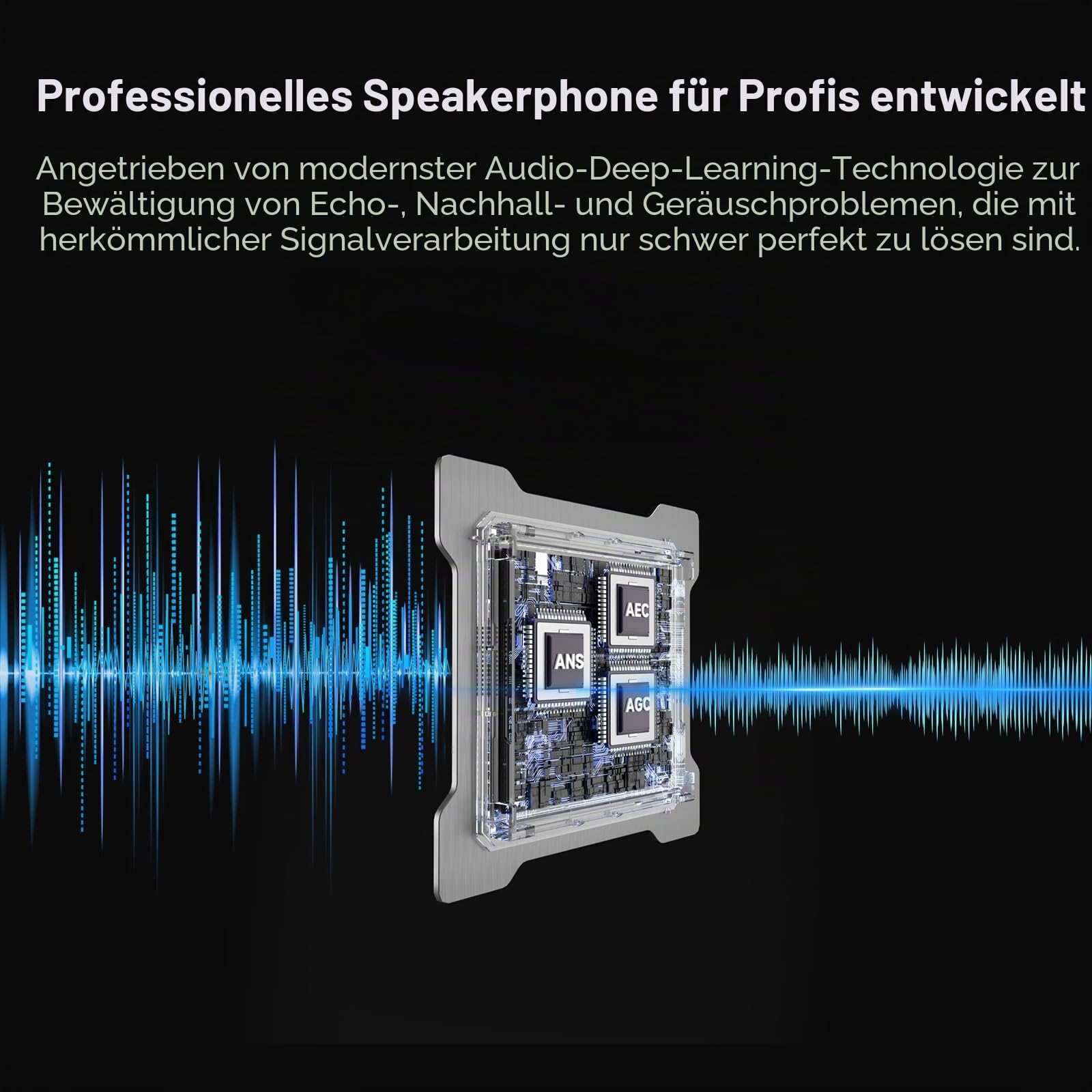 Nuroum A35 Konferenzlautsprecher und Mikrofon, AI-Powered Noise Cancelling, 32kHZ 13ft Voice Pickup/Daisy Chain, Bluetooth/USB Freisprecheinrichtung Kompatibel mit Zoom/Teams/Google Meet