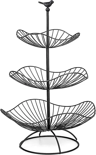 EasyBee 3-stöckiger Metall Obstkorb für frische Lagerung und mehr Platz