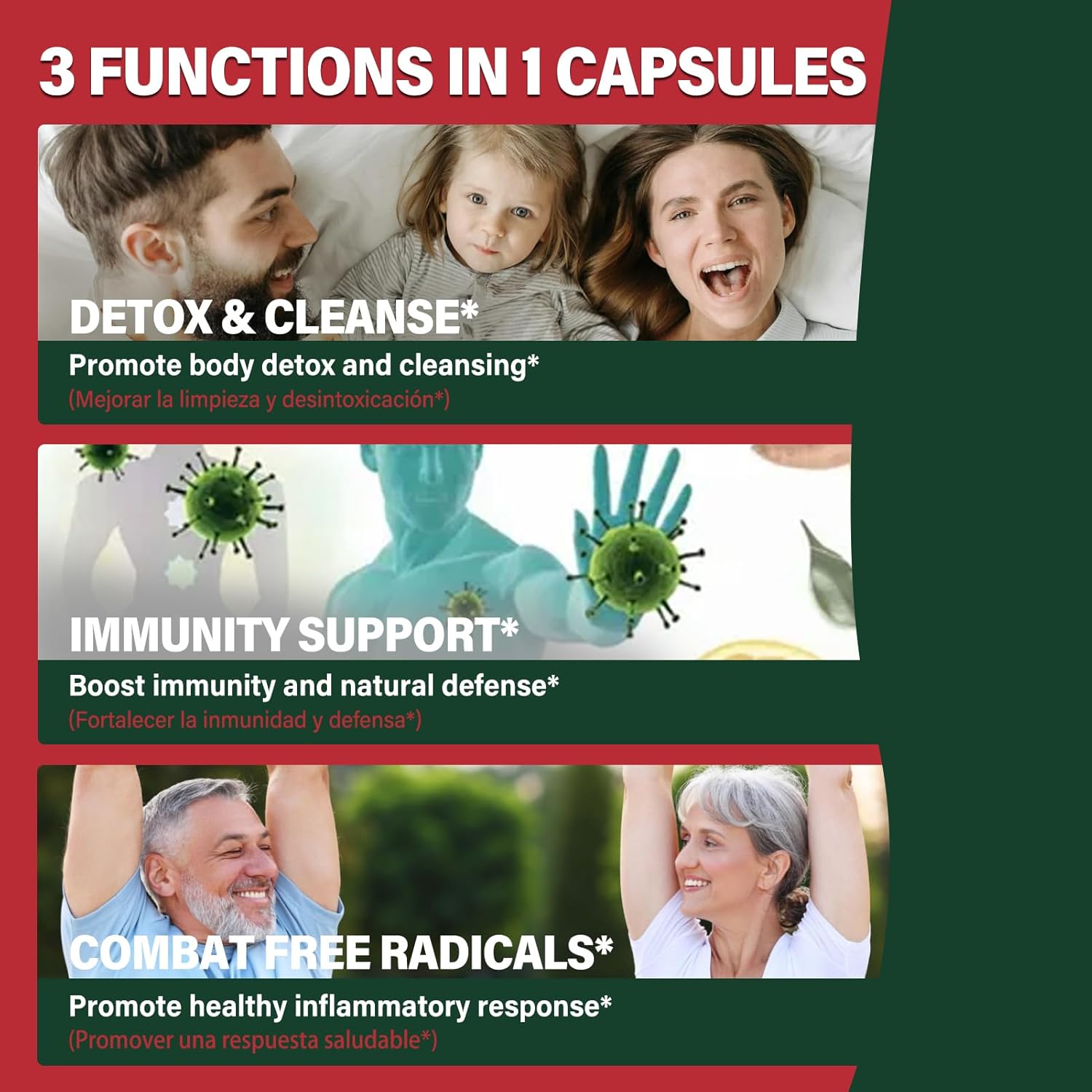 Sarsaparilla Root Capsules, Natural 6-in-1 Formula Supplement with Sarsaparilla (Zarzaparrilla), Burdock & Cocolmeca Extract for Detox Cleanse, Immunity Support. 120 Counts - 60 Days Supply - Image 2