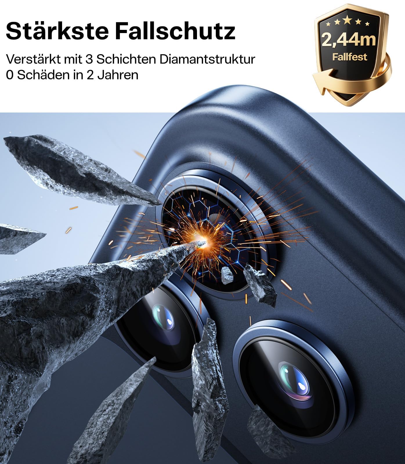 TORRAS für iPhone 17 Pro/iPhone 17 Pro Max Kameraschutz [Nr.1 Militärtaugliche Bruchsicherheit] Kratzfest & HD-Klare Kamera schutz für iPhone 17 Pro/17 Pro Max,9H+ Härte & Einfache Montage,Blau