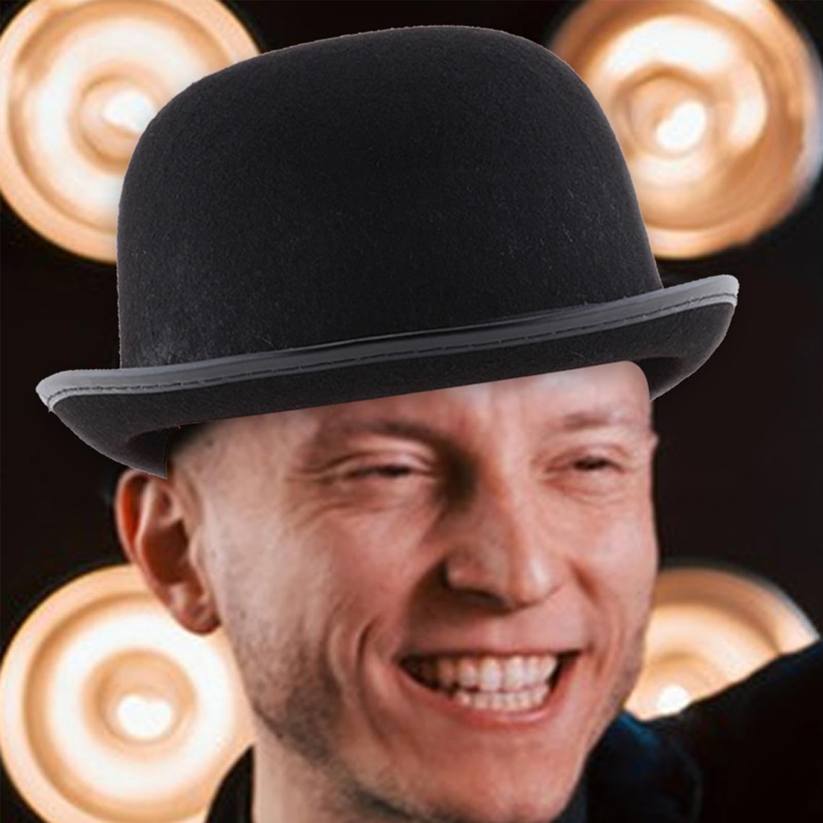 Generico Sombrero De Cilindro Para Hombre - Sombrero Fedora | Accesorio Para Disfraz Clásico De Halloween De Fieltro | Sombrero Derby De Bombín Negro Para Adultos Y Adolescentes | Sombreros Para