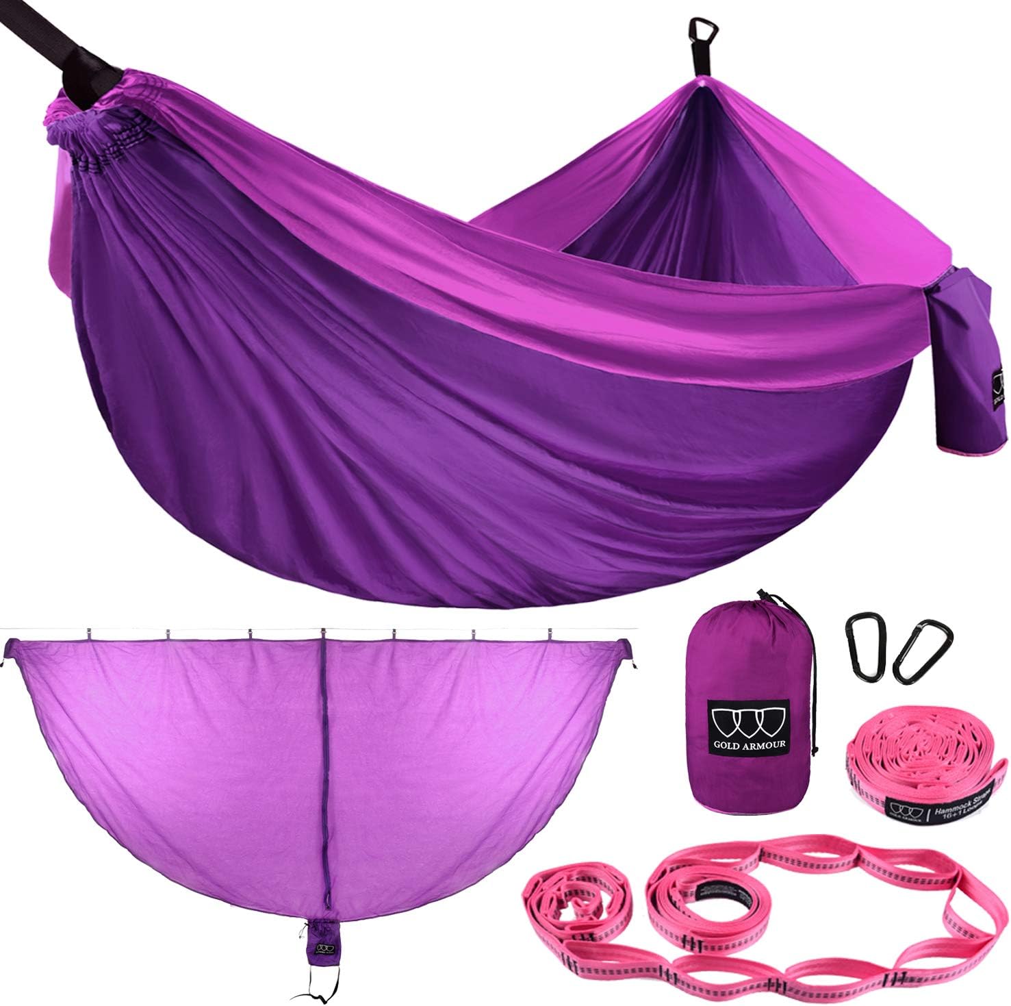 Gold Armour Camping Hammock with Bug Net XL Double