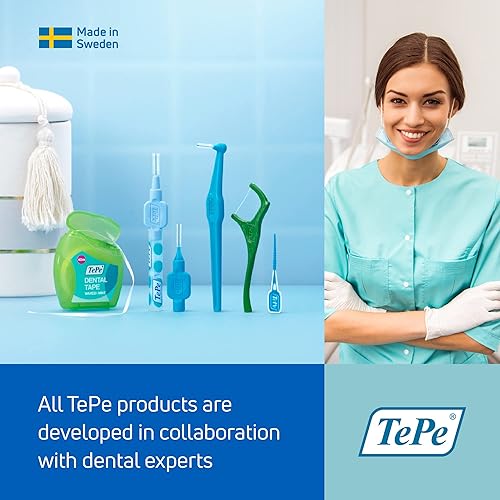 Miniatura 7 de TEPE Cepillo interdental original, cepillo dental suave para limpieza de dientes, paquete de 20, 0.020in, huecos extrapequeñosespacios pequeños,