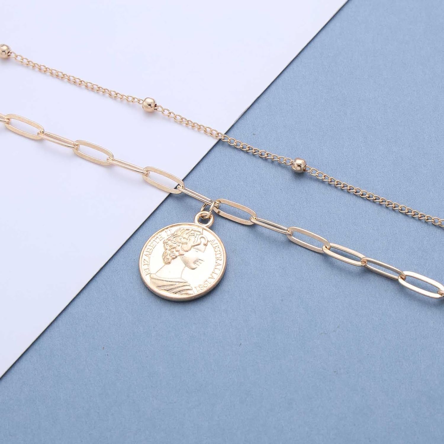 Boho Layered Disc Choker Necklace Gold Coin Medallion Necklace Medallion Disc Pendent Necklaces Minimal Coin Necklaces Disk Choker Jewelry for Women - Image 6