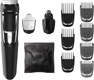 Norelco Multigroom All-in-One Trimmer Series 3000 with 13 pieces - No Blade Oil Needed, MG3750/50