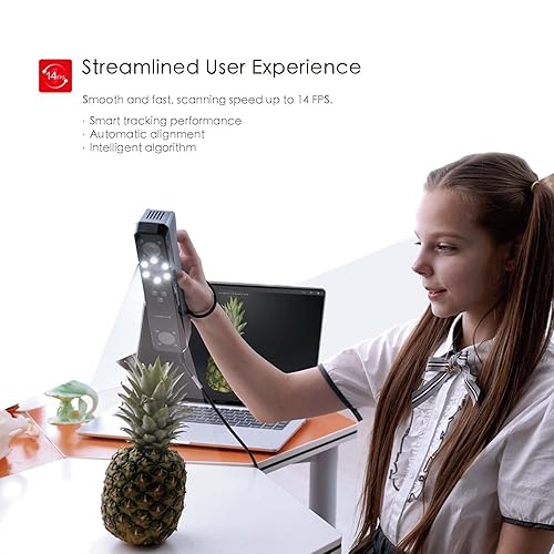 Miniatura 4 de Escáner de luz estructurada VCSEL infrarrojo de mano 3D Einstar con cámara de color RGB, resolución de 0.004 in, recopilación de datos de alta