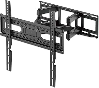 Manhattan TV-Wandhalterung Für Bildschirme von 32" bis 70" und bis zu 40 kg, Full Motion (vollbeweglich), nach Montage horizontal justierbar, schwarz