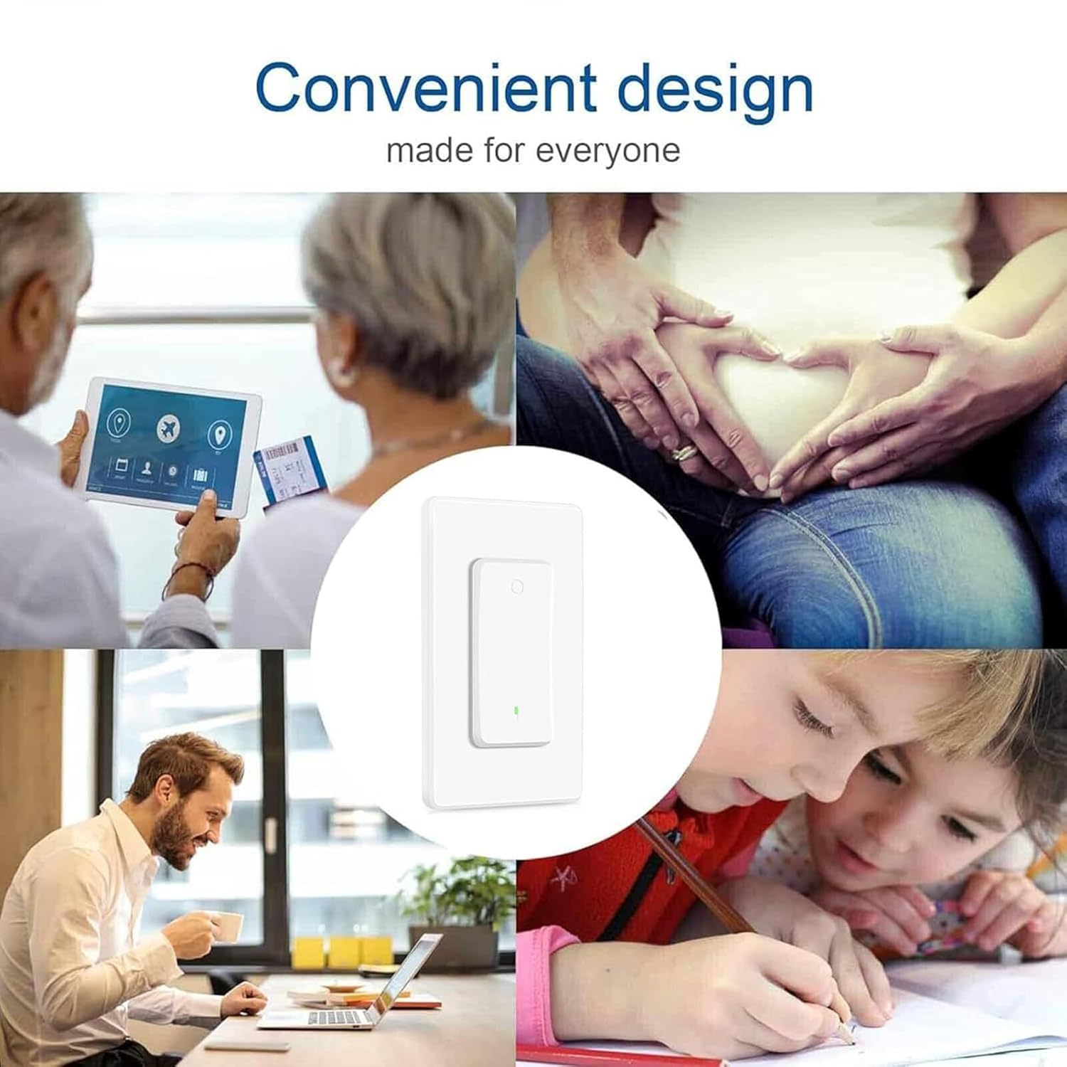 Greencycle Wireless Light Switch and Receiver Kit,Remote Wall Switch No Wiring Needed,1300FT Range,Remote Control On Off Switches for LED Lights,Ceiling Lights,Fans,IP66 Waterproof for Bathroom,3REV