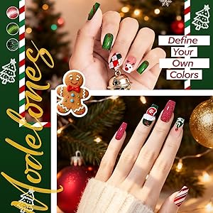modelones Christmas Gel Nail Polish Set 2 Pcs 15 ML Red Green Classic Winter Colors Soak off U V Led Lamp Needed Manicure Salon DIY Home Gifts for Women Girls