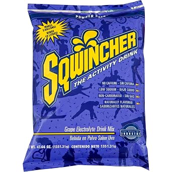 Sqwincher Powder Pack, Fruit Punch Flavor Electrolyte Drink Concentrate, 47.66 oz Packet Pack of 16