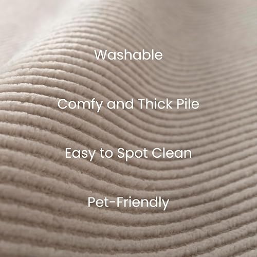 Miniatura 2 de Revival Rugs Stripe - Alfombra lavable de 7 pies 10 x 10 pies para sala de estar o dormitorio, 100% reciclada, certificado Oeko-TEX, pelo mediano,