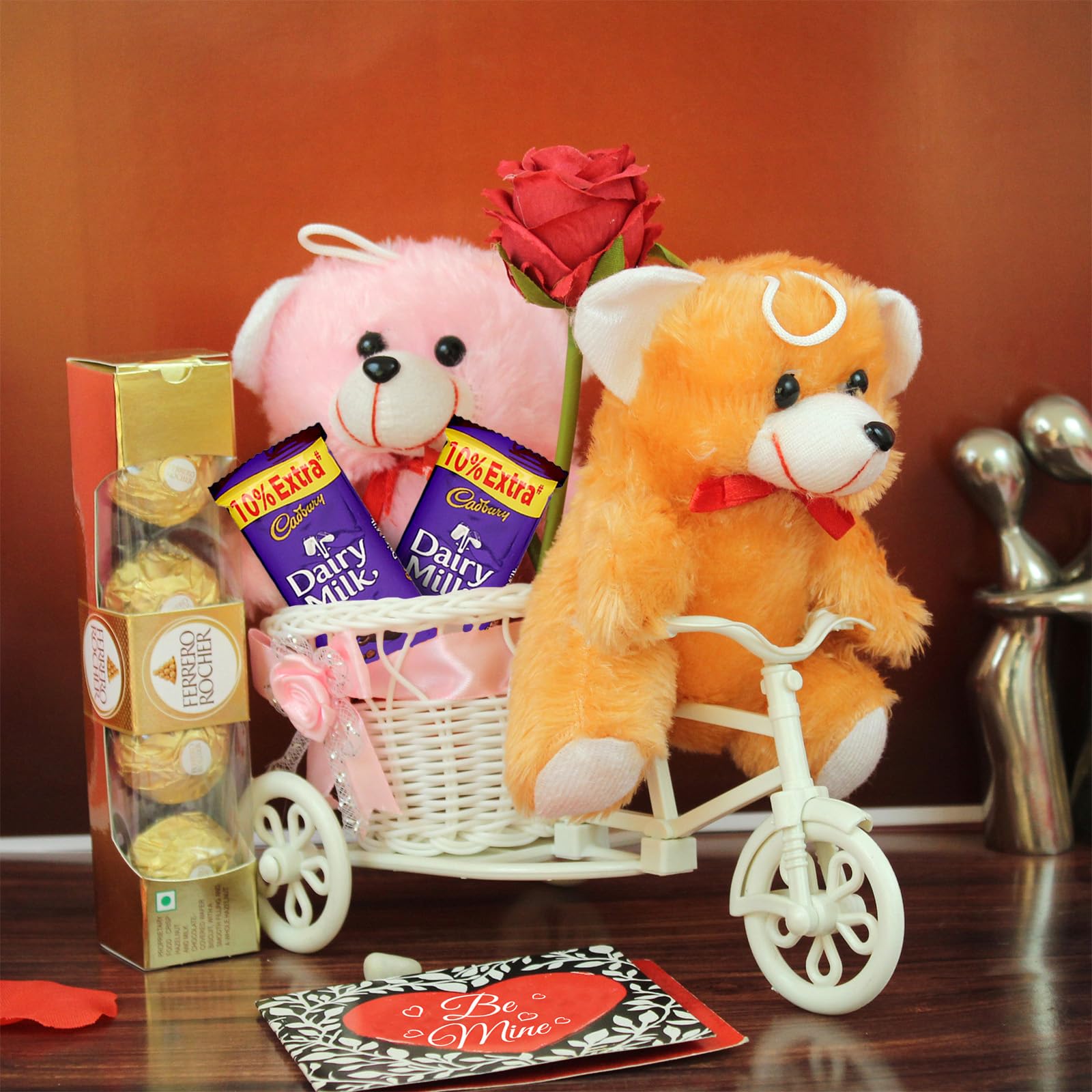 TIED RIBBONS Set of 2 Teddy Bear with Card Cycle Vase and Chocolates Combo - Birthday Wedding Anniversary Gift for Girlfriend Boyfriend Husband Wife Girls Boys (B0BRVCMWL2) Amazon Price History, Amazon Price Tracker