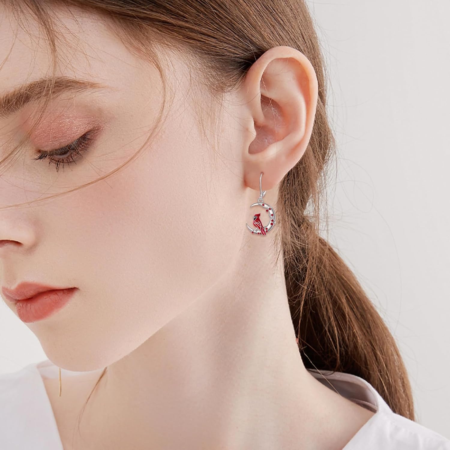 Moon Leverback Earrings Halloween Earrings for Women 925 Sterling Silver Celtic Jewelry Gifts for Her