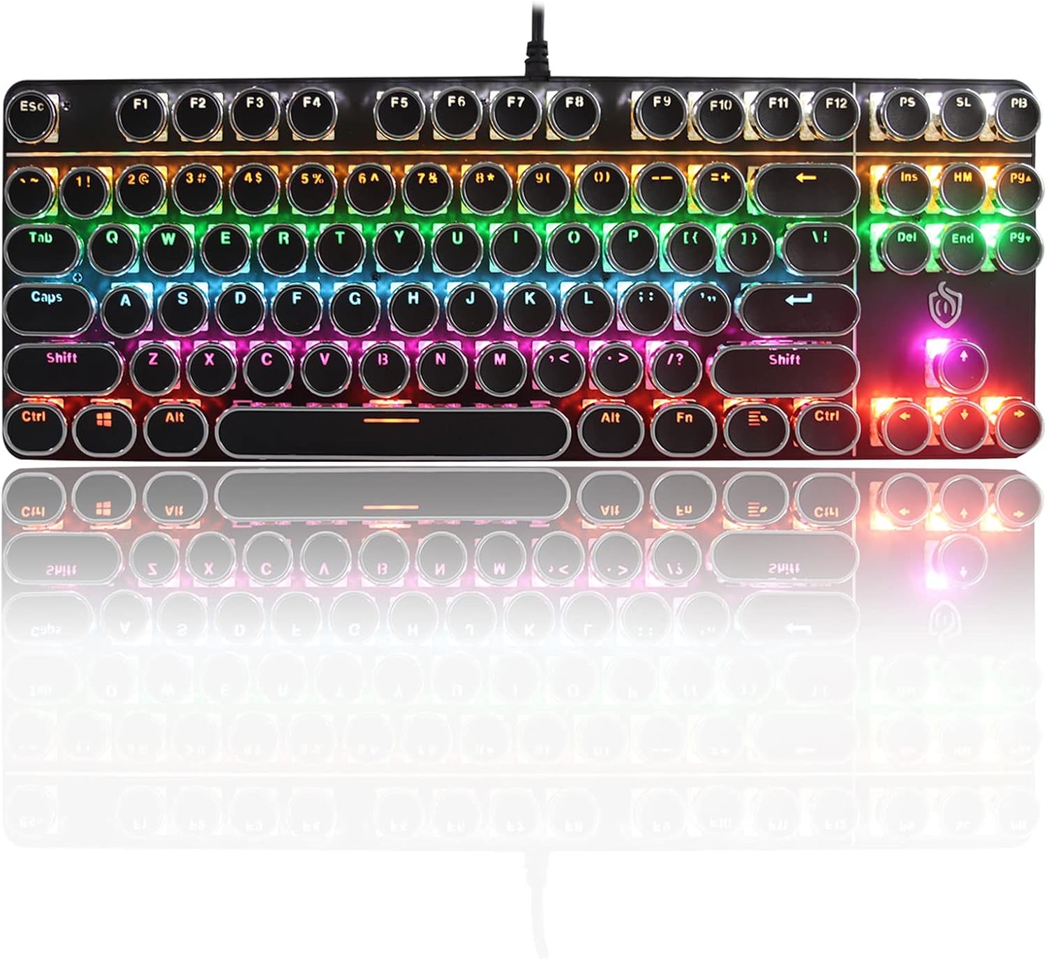 CHUYI Mechanical Gaming Keyboard with Blue Switch, USB Wired Steampunk