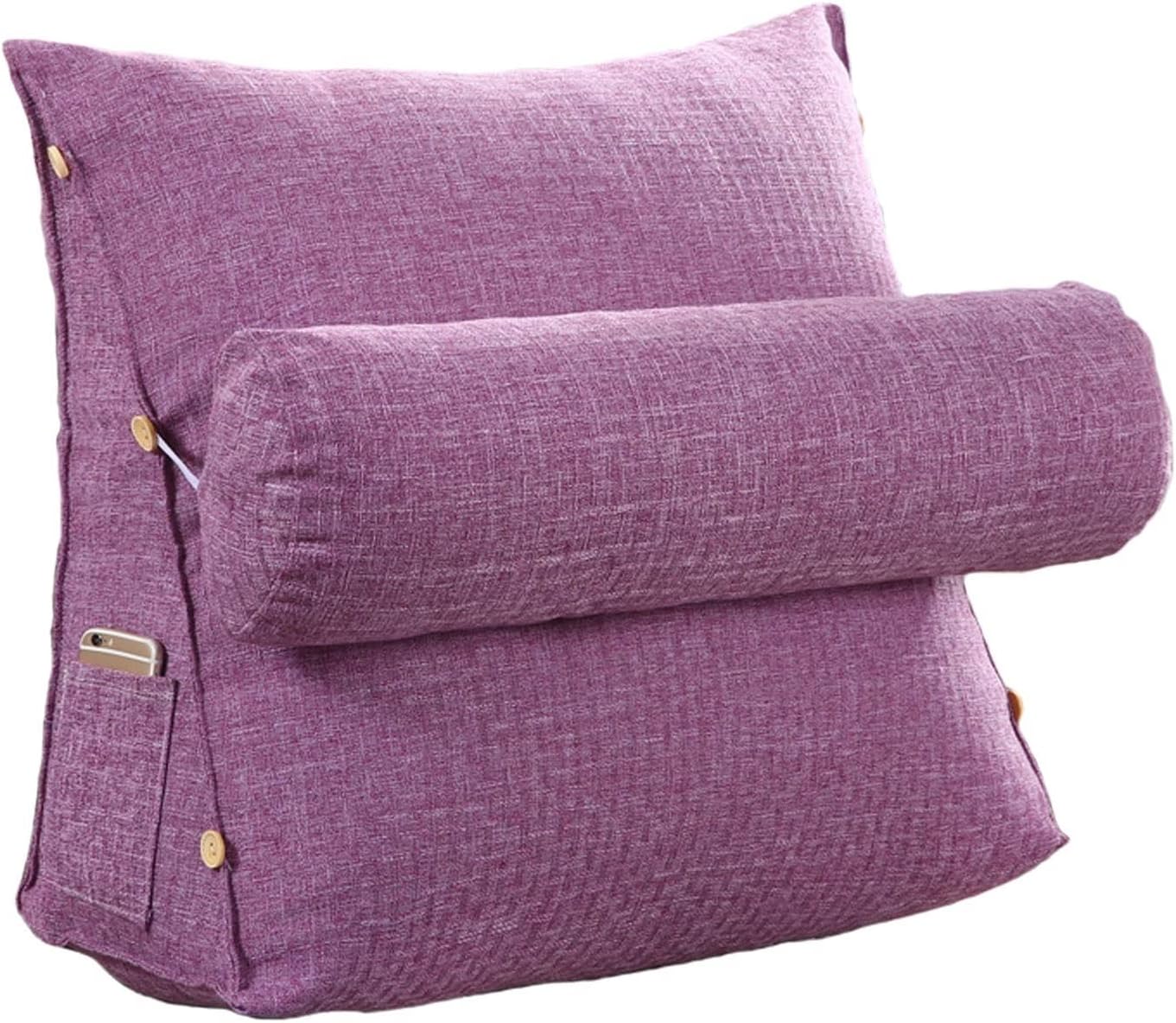 Wedge Reading Pillow with Adjustable Neck Support for Bed Sofa Decoration Back Cushion Support Triangle Bolsters Pregnancy Pillows Headboard Rest Cushion (Color : Red, Size : 45 x 20 x 45 cm)