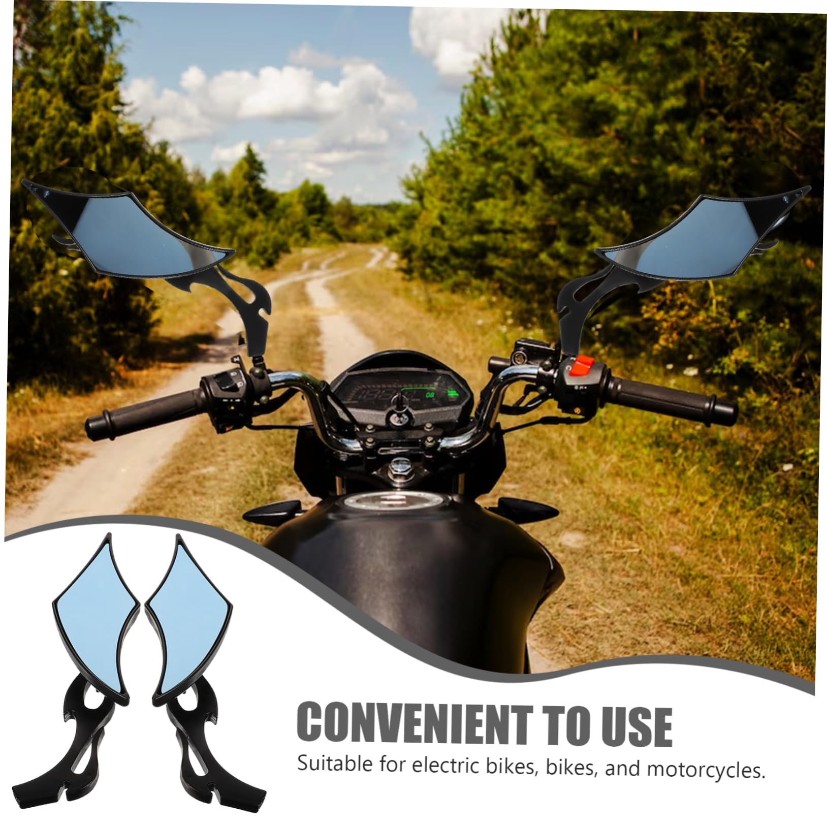 iplusmile 2 Specchietti Retrovisori Laterali per Bicicletta Elettrica e Veicoli, Nero, Abs e Vetro, Facili da Installare, Compatibili e Resistenti