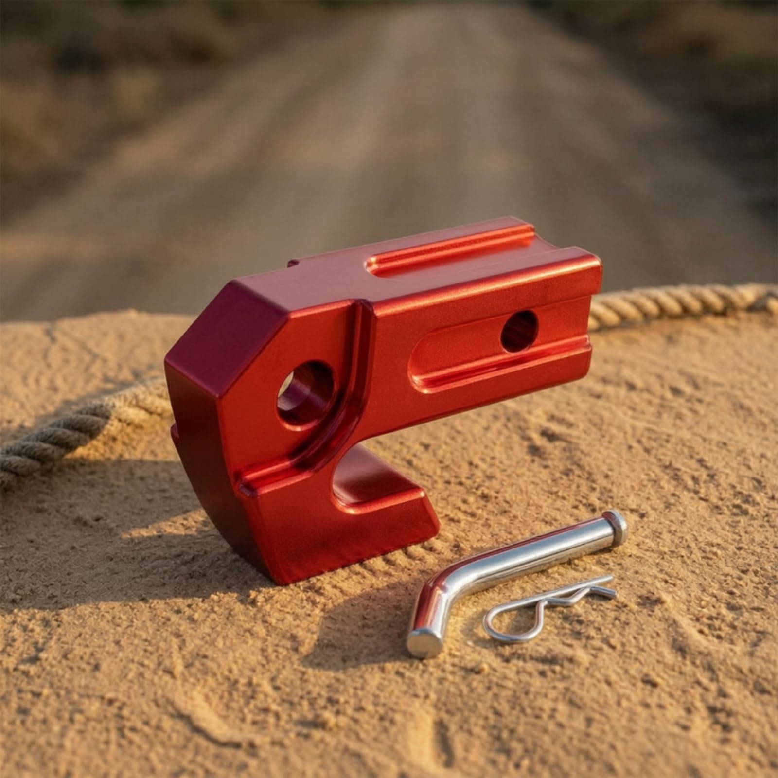 Trailer Hitch Blocco Traino Serratura Gancio Rimorchio Chiusura Accoppiamento Metallo con Corpo Rettangolare Offset E Foro Tondo Lega di Alluminio, Nero